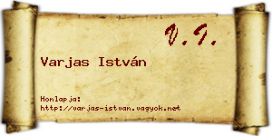 Varjas István névjegykártya